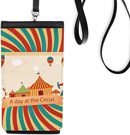 Um dia no Circus Pattern Pattern Phone Wallet Burse pendurada bolsa móvel bolso preto