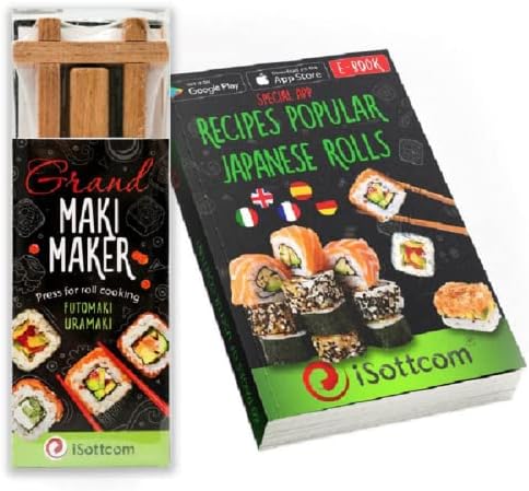 Sushi e Maki Kit - kit de fabricante de sushi de bricolage, incluindo molde de bambu maki e espalhador de arroz - rolo de sushi