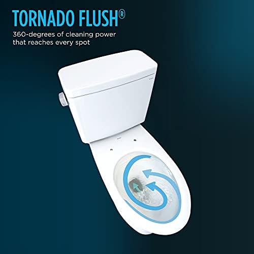 Toto Drake de duas peças alongado 1,6 GPF Tornado Flush Banheiro com Cefiontect, algodão branco - CST776CSG#01