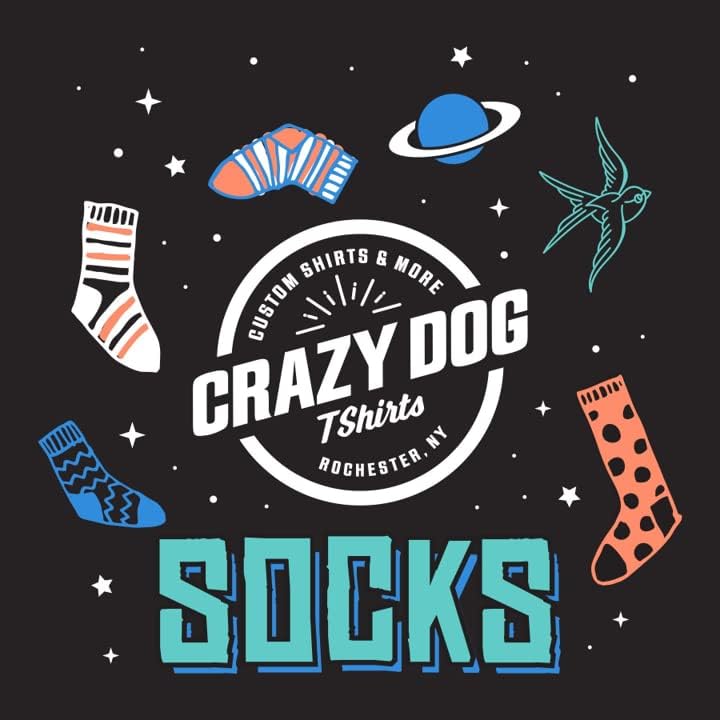 Camisetas de cachorro louco exploram meias engraçadas para caminhadas ao ar livre calçadas casuais - homens