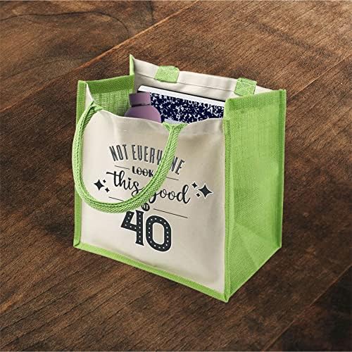 Presentes de bolsa de 40 anos para mulheres - bolsas de ombro de juta de algodão reutilizáveis ​​para fazer compras