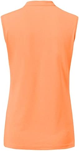 Camisetas de pólo de golfe feminino BGOWATU sem mangas V camisas de tênis sem colarinho de colarinho