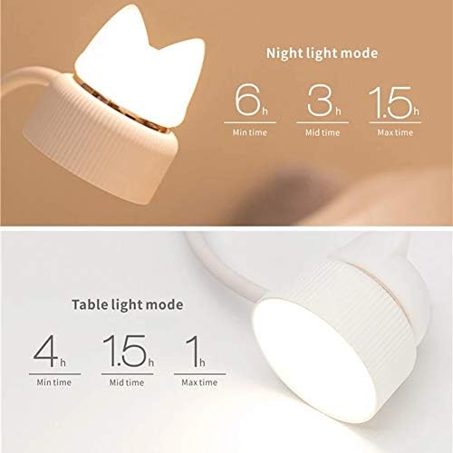 Lâmpada de mesa LED, prenda na lâmpada, luz noturna, lâmpadas de dormitório diminuídas, luminador de mesa de pescoço