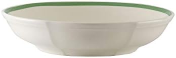 Villeroy & Boch French Garden Green Line Pasta Bowl, 9,25 pol/37 oz, porcelana premium, branca/verde