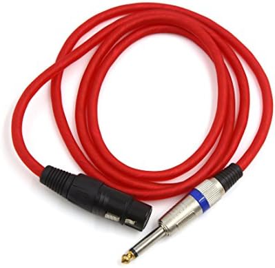 UXCELL 1,5M RED 3PIN XLR fêmea a 6,5 ​​mm TRS Microfone machado Microfone estéreo Fio de cordão de áudio