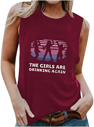 Colete de meninas Summer Summer outono sem mangas 2023 Crewneck v pescoço de algodão gráfico solto blusa de colete de colete para feminino 1j