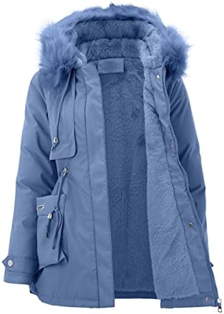 Trebin feminino senhoras quentes e tamanho sólido com capuz com capuz de peito único jaqueta de algodão de comprimento médio, casacos