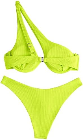 Lilosy Sexy Underwire One Bikini Biquíni High Cut Brasilian Swimsuit Set 2 Piece