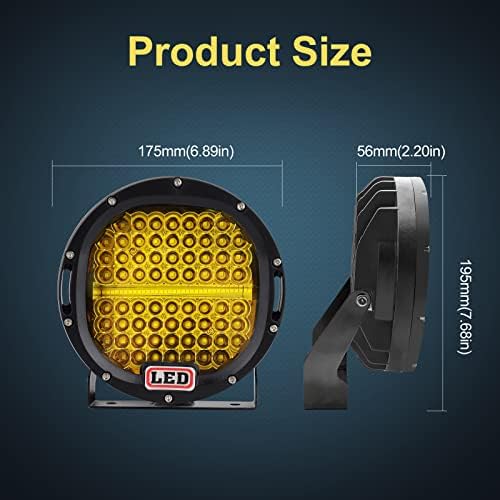 Safego 7 polegadas Round LED Luzes Offroad, 2pcs 300W Round Round Led Driving Light Light Poço de feixe de feixe