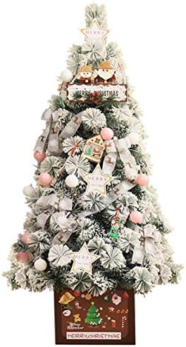 Conjunto de árvores de natal de neve Yumuo, árvore de pinheiro artificial de pinheiros com ornamentos de decorações,