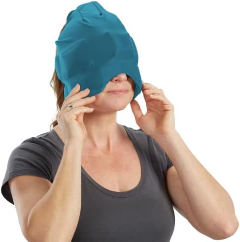 Aculief Dor de Cabeça, Enxaqueca e Chapéu de Alívio do Estresse - Máscara de gelo natural para tensão e dor muscular -