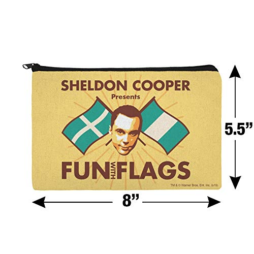 Big Bang Theory Sheldon Cooper Fun com bandeiras Bolsa de organizador de bolsas cosméticas de maquiagem