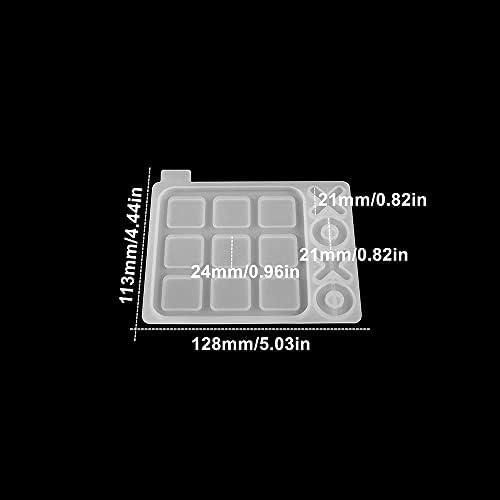 Lidiya AC925 1 PCS TIC-TAC-TOE JOGO DE CHESS SILICONE MOLD 3D Placa de xadrez molde Diy resina epóxi Mirror Molde