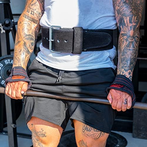 Cinturão de levantamento de couro de fitness de aço grave | Powerlifting, levantamento de peso e cinto de exercícios | 4 de largura