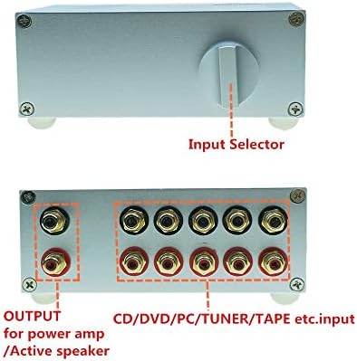 Zlxdp 5 entrada 1 saída / 1 em 5 out hifi passivo de entrada de áudio seletor de áudio sinalizador de sinalizador de