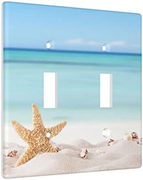 Sea Starfish Beach Double Light Interruptor Tampa Decorativa Placas de parede TOLGLE Capas de placa 2 Gangue Wallplate LightSwitch