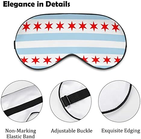 Bandeira de Chicago Funny Sleep Eye Máscara macia tampa dos olhos com cinta ajustável Elhes noturnas para homens Mulheres