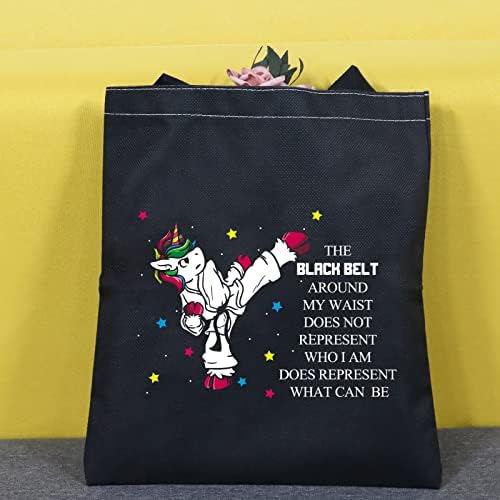 CMNIM Unicorn Taekwondo Bag Bag Artes Marciais Inspiração Presente Black Belt Zipper Bolsa Bolsa para Karatê Judo