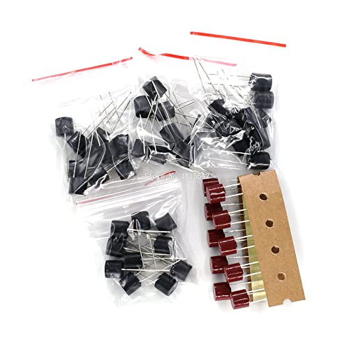 50pcs/lot kit de fusível cilíndrico T2A T3.15A T4A T5A T6.3A 250V SR-5 2PIN Kit de sortimento de fusível de sopro lento