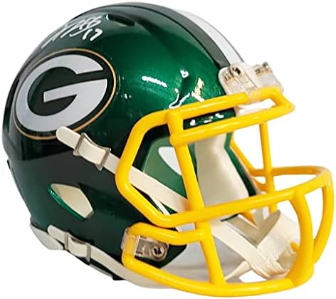 Davante Adams autografou Green Bay Packers Flash Mini Speed ​​Helmet - Assinado à mão e Beckett Authenticed