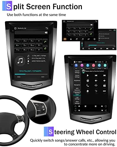 2+32g Android 11 estéreo de carro para Cadillac ATS/XTS/SRX/CTS 2013-2018 com a tela sensível ao toque do CarPlay sem fio, 9,7