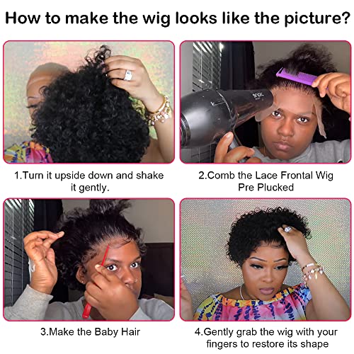 Ali Bling 1b e 99j 2 PCs Pixie Cut Wig, perucas de cabelo humano curto curto para mulheres negras cabelos humanos curtos cacheados perucas dianteiras cabelos humanos
