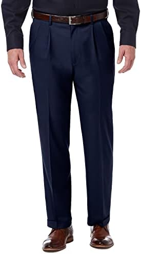 Haggar Men's Premium Comfort Classic Fit Pleat Front Pant Reg. e tamanhos grandes e altos