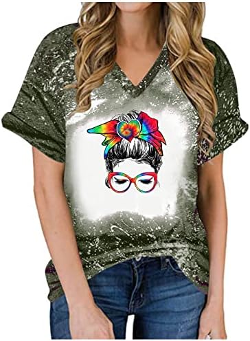 Mãe de beisebol T-shirt de verão Tops para mulheres gráficos de beisebol branqueado Camisetas de manga curta camiseta do dia