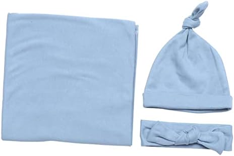 Secfou 1 conjunto Baby Blank Wrap BlanBerts Mantas Recien Nacidos Adeços recém -nascidos Baby Turban Headnd Bandlin Swaddle Cobertores