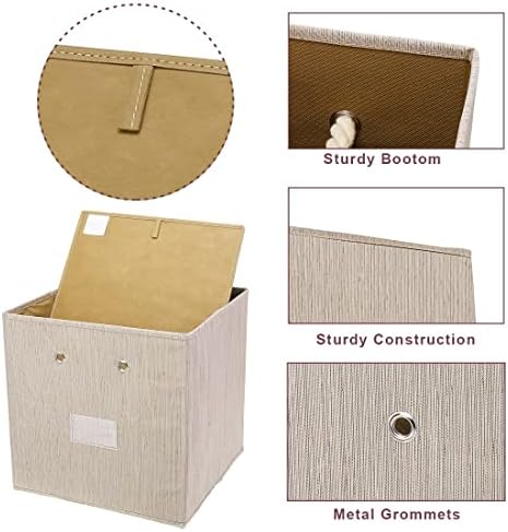 Caixa de armazenamento de armazenamento de cubo de tecido Conjunto de armazenamento 13x13x13 polegada com alça para organização