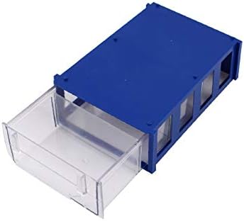 X-Dree Blue Clear plástico peças eletrônicas componentes Caixa de caixa do porta-gavetas (Caja de Caja del Organizador del Titular del