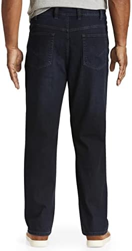 Nação True por jeans de ajuste grande e alto do DXL Men. Máquina lavável, jeans de estiramento de 5 bolsos com fechamento de zíper
