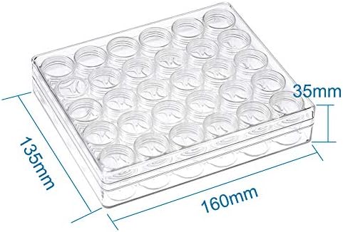 Pandahall 30pcs/conjunto 1,1 x 1 polegada plástico transparente contêiner de armazenamento de armazenamento limpo Jarras