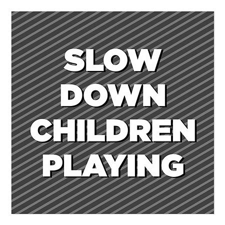 CGSignLab | Lento crianças brincando -Stripes Grey Janela se agarra | 16 x16