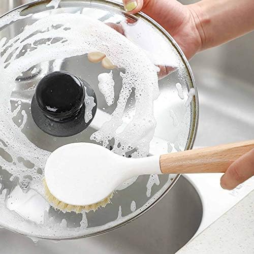 A escova de panela de limpeza de cozinha lsjzz não se prende ao óleo e não faz a mão suja de manuseio comprido lavagem de panela de panela de lavagem de lavagem e ferramentas de suprimentos de maconha