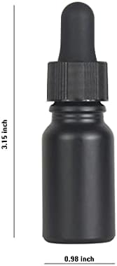 garrafa de vidro com revestimento preto de 10 ml de Seafulee com gotas de gotas de vidro, capacidade de 1/3 oz, garrafas seguras