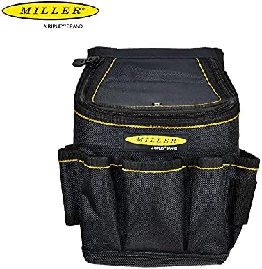 Miller Nylon 13 bolso com zíper com cintura ou alça de ombro removível, oxford de alta densidade resistente a desgaste e água, bolsa de ferramentas para eletricistas profissionais, técnicos e instaladores
