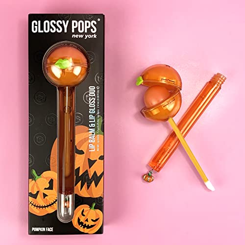 Pops brilhantes | Clear Lip Balm & Lip Gloss Duo 2-em-1 | Coleção de Halloween