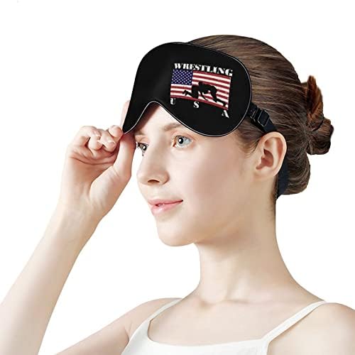 Wrestling American Flag Sleeping Blacefold Mask fofo olho capa engraçada com alça ajustável para homens homens