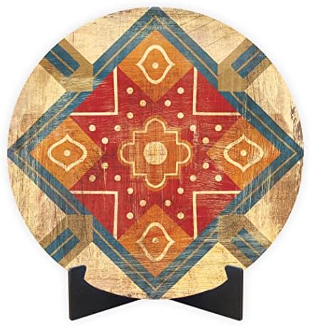 Tels marroquinos IX, Decoração de casa de Joyride, Placa de madeira de decoração de Joyride Home, 10 x10 projetada