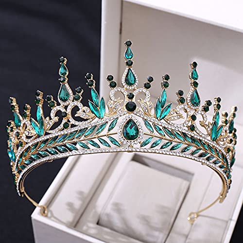 Coroa verde, Crystal Mermaid Birthday Fairy Crown, Princesa Sweet 16 Quinceanera Queen Tiara Head Band