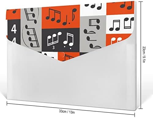 Música gráfica Notas Pasta de arquivo Bolsa de documentos com tamanho A4 Bolsa de arquivamento portátil
