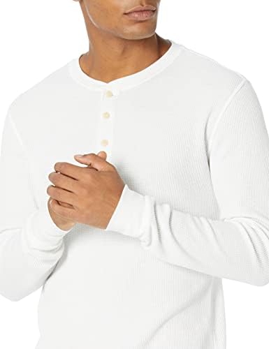 Essentials Men Slim-Fit Sleeve Waffle Henley camisa