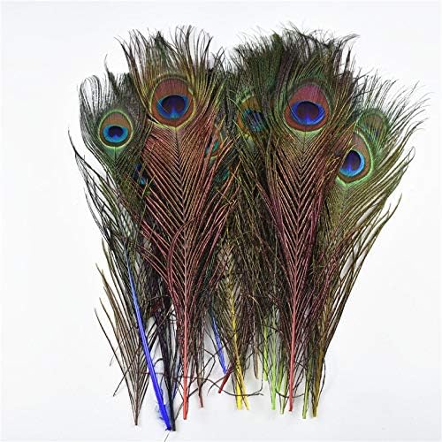 Zamihalaa 10pcs/lote de penas de pavão tingidas naturais para artesanato 25-30cm/10-12 Acessórios para decoração de penas de penas