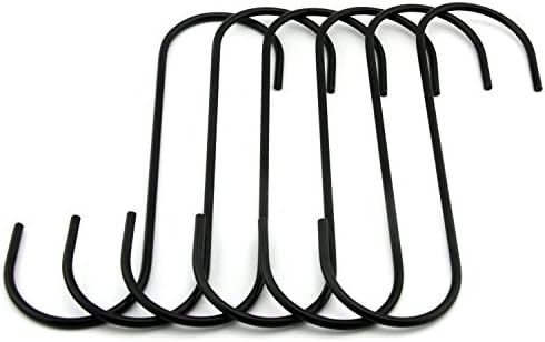 RURILIDADE 6,5 Black Antiestatic aço ganchos pendurados Soldos do tipo S em forma de serviço pesado, Melhor para utensílios de cozinha,