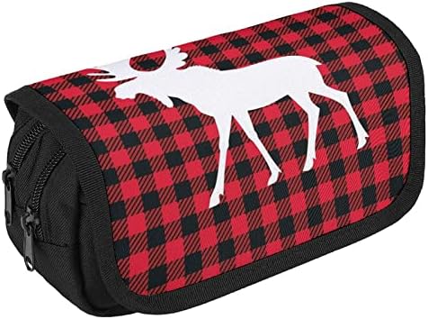Caixa de lápis de conjunto de manta de búfalos de búfalos com dois compartimentos grandes bolso de grande capacidade para bolsa