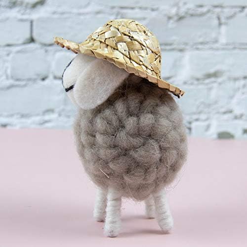 Auear, chapéu de palha miniature tricô chapéu mini chapéu de palha para acessórios de decoração de artesanato diy