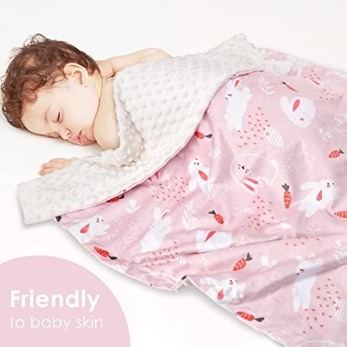 Cobertor de bebê de cetim sedoso e manta de bebê de coelho para menina TIY Tye Minky Fabric com luxuoso Luxo Silk