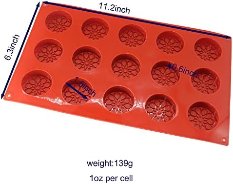 X-HaiBei Round Flower Bar Silicone Mold Chocolate Hóspedes amostra de sabão Diâmetro.1.5 polegadas por célula