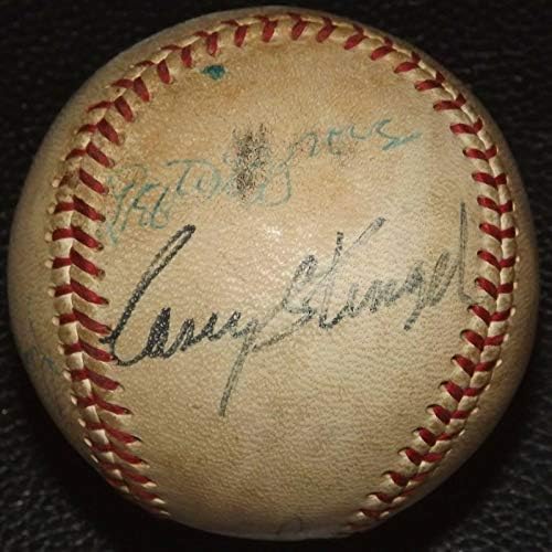 Casey Stengel Lefty Grove Red Ruffing Zack Wheat Waner assinou o beisebol JSA Loa! - bolas de beisebol autografadas